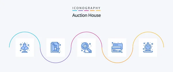 Auction Blue Icon Pack Including Payment Card Law Credit Search – stockvektor