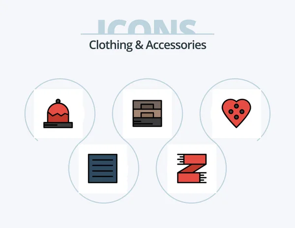 Clothing Accessories Line Filled Icon Pack Icon Design Wear Discount — Stockvector