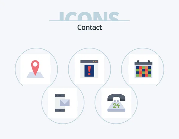 Contact Flat Icon Pack Icon Design Web Alert Contact Contact — Stockvektor