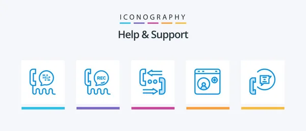Help Support Blue Icon Pack Including Help Communication Help Social — Stok Vektör
