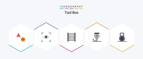 Tools Flat Icon Pack Including Ink — Stok Vektör