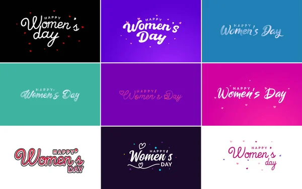 Abstract Happy Women Day Logo Woman Face Love Vector Design — Stockvector
