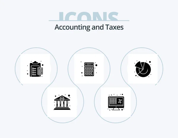Taxes Glyph Icon Pack Icon Design Money Finance Money Calculator — Stock Vector