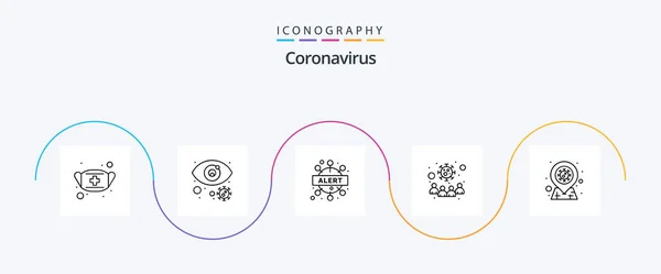 Coronavirus Line Icon Pack Including Virus People Virus Infected Infection — ストックベクタ