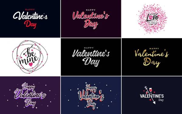 Valentine Lettering Heart Design Suitable Use Valentine Day Cards Invitations — Stok Vektör