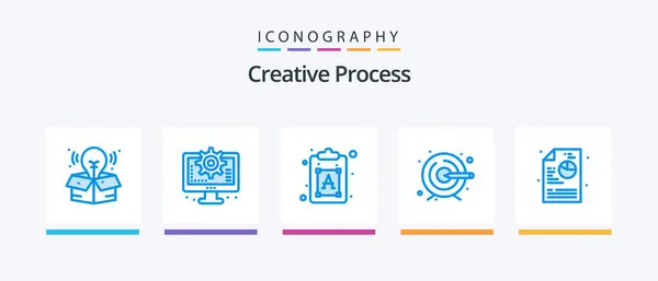 Creative Process Blue Icon Pack Including Process Process Creative Process — Image vectorielle