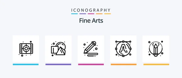 Fine Arts Line Icon Pack Including Art Arts Paint Paint — Stockový vektor