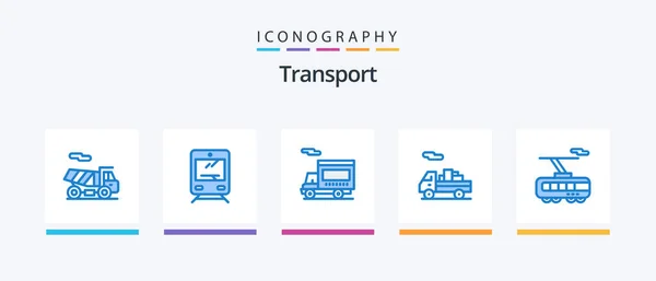 Transport Blue Icon Pack Including Transport Smart Truck Clever Shipping — Wektor stockowy