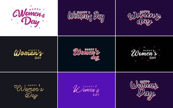 Abstract Happy Women Day Logo Love Vector Logo Design Pink — Vector de stock