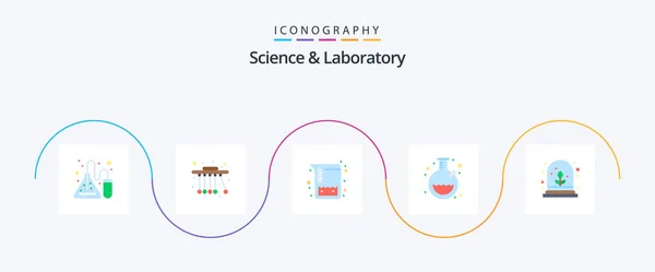 Science Flat Icon Pack Including Plant Test Growth Tube — Stok Vektör