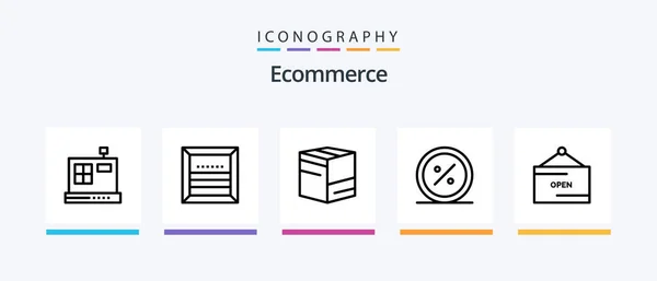 Ecommerce Line Icon Pack Including Checklist Online Wallet Money Creative — Stockvektor