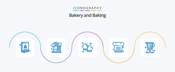 Baking Blue Icon Pack Including Baked Cook Baked Chef Hat — Image vectorielle