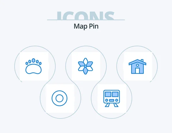 Map Pin Blue Icon Pack Icon Design Travel Clutches House —  Vetores de Stock