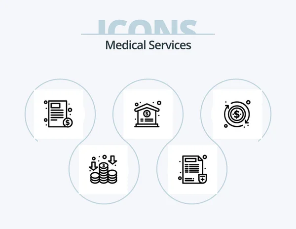 Medical Services Line Icon Pack Icon Design Medical Paper Bar — Stockový vektor