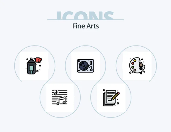 Fine Arts Line Filled Icon Pack Icon Design Art Graphic — стоковый вектор