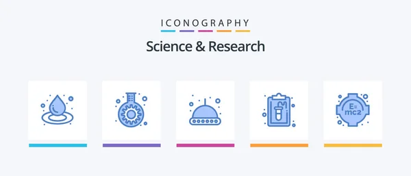 Science Blue Icon Pack Including Learning Space Formula Record Creative — Wektor stockowy