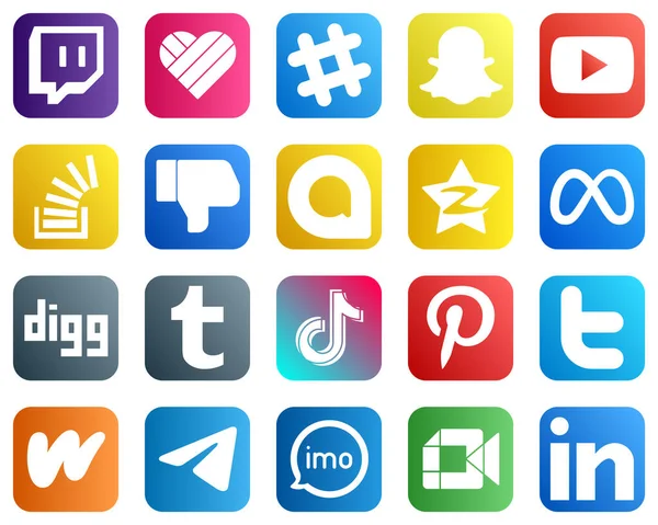 Social Media Icons All Your Needs Facebook Stock Tencent Google — Stockvector