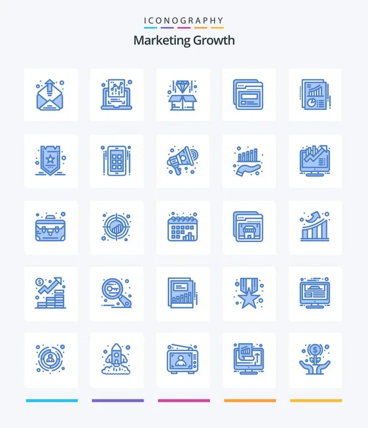 Creative Marketing Growth Blue Icon Pack Document Help Box Web — Archivo Imágenes Vectoriales