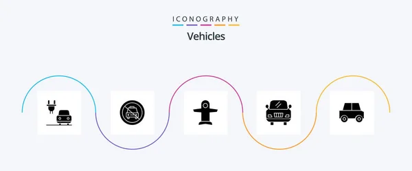 Vehicles Glyph Icon Pack Including Vehicles Car Plane Automobile Car — Wektor stockowy