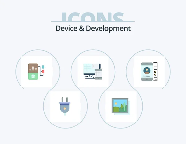 Device Development Flat Icon Pack Icon Design Service Lmobile Music — Vetor de Stock