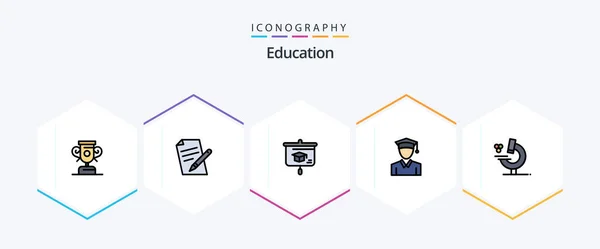 Education Filledline Icon Pack Including Microscope Education Education Education — Vector de stock