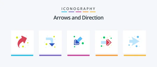 Arrow Flat Icon Pack Including Right Next Right Creative Icons — Stok Vektör