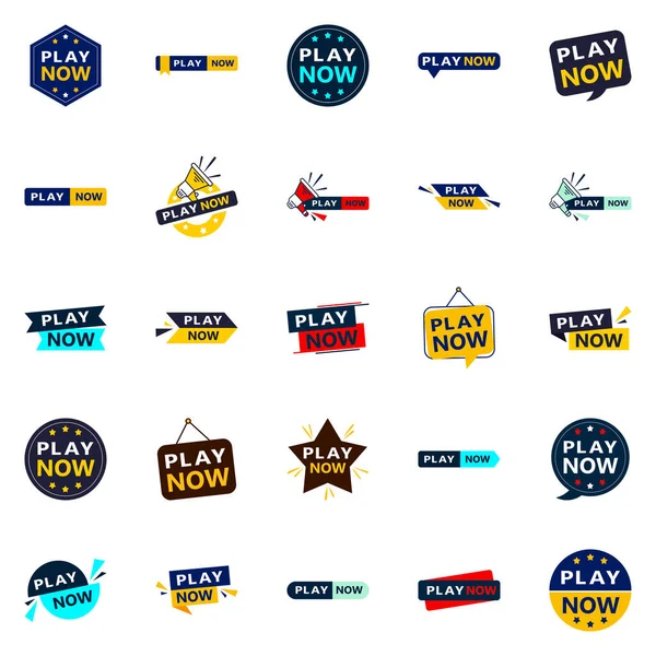 Professional Play Now Banners Take Your Business Next Level — Stockvector