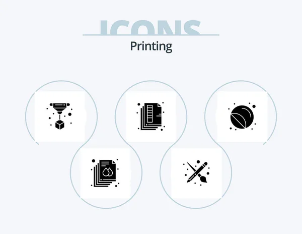 Printing Glyph Icon Pack Icon Design Print Color Print Print — Vetor de Stock