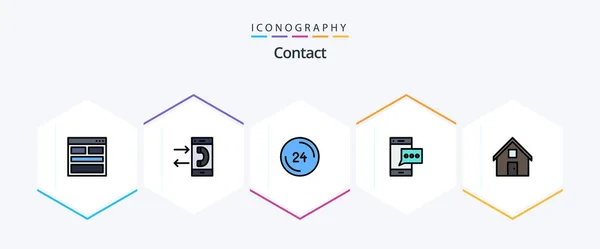 Contact Filledline Icon Pack Including Mobile Contact Conversation Contact Clock — Stockvektor