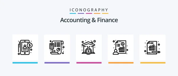 Accounting Finance Line Icon Pack Including Profit Coins Chart Revenue — Stockový vektor