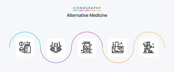 Alternative Medicine Line Icon Pack Including Exercise Therapy Health Spa — Stok Vektör