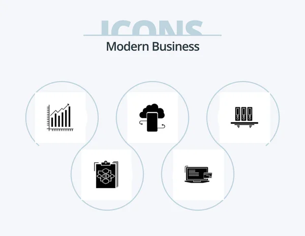 Modern Business Glyph Icon Pack Icon Design Statistics Diagram Business — Vettoriale Stock