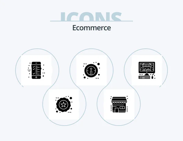 Ecommerce Glyph Icon Pack Icon Design Bill Ecommerce Information — Wektor stockowy