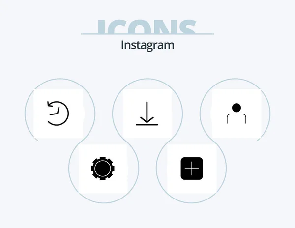 Instagram Glyph Icon Pack Icon Design User Profile Logo People — Stockvektor