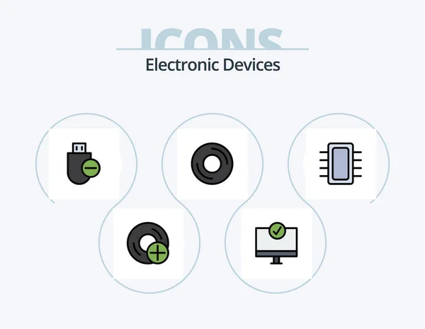 Devices Line Filled Icon Pack Icon Design Devices Chip Gadget — 图库矢量图片