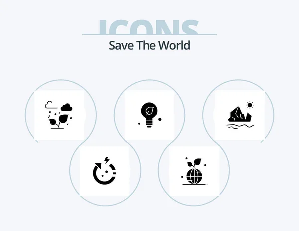 World Glyph Icon Pack Icon Design Ecology Green World Environment — стоковый вектор