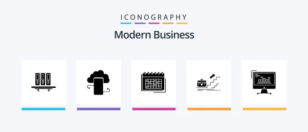 Modern Business Glyph Icon Pack Including Event Business Business Calendar — Vector de stock