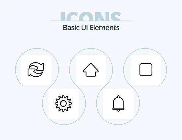 Basic Elements Line Icon Pack Icon Design Social Media Phone — Stockvektor
