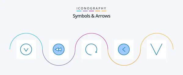 Symbols Arrows Blue Icon Pack Including Rotate Arrow — Image vectorielle