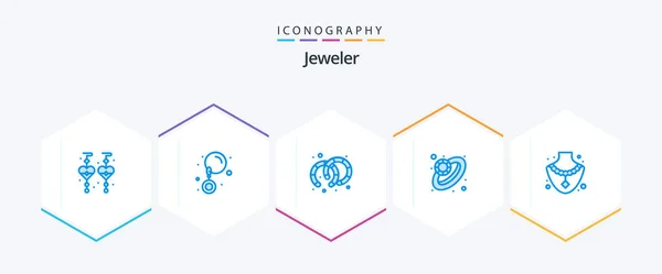 Jewellery Blue Icon Pack Including Jewelry Jewelry Diamond — Archivo Imágenes Vectoriales