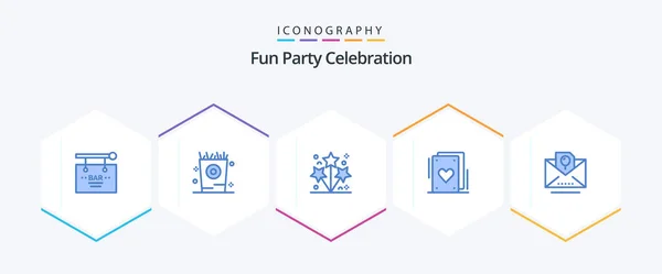 Party Blue Icon Pack Including Holiday Party Party Circus Spark — Vettoriale Stock