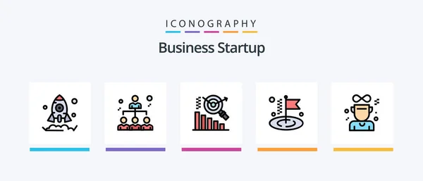 Business Startup Line Filled Icon Pack Including Plant Business Startup — Vettoriale Stock