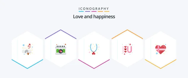 Love Flat Icon Pack Including Heart Present Jewel Love Sign — Archivo Imágenes Vectoriales