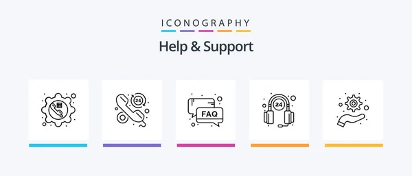 Help Support Line Icon Pack Including Gear Help Check Accept — Stock Vector