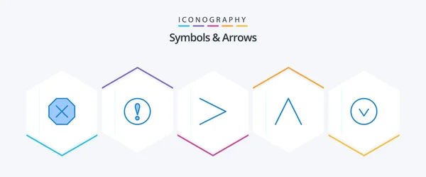 Symbols Arrows Blue Icon Pack Including Right Arrow — Διανυσματικό Αρχείο