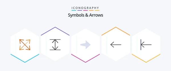 Symbols Arrows Flat Icon Pack Including Left — Stok Vektör