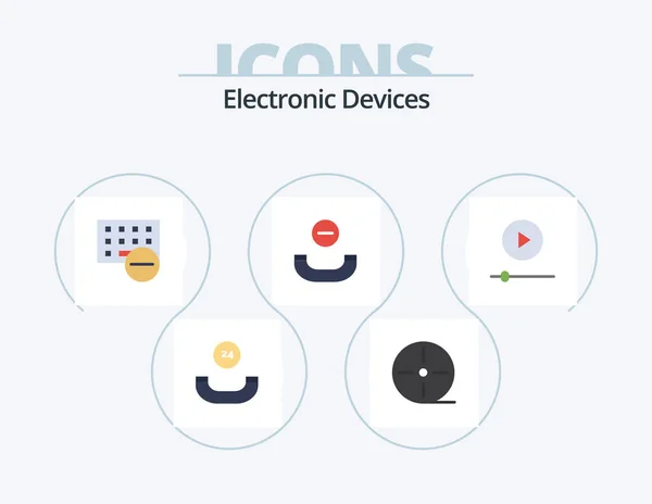 Devices Flat Icon Pack Icon Design Player Devices Devices Hang — Διανυσματικό Αρχείο