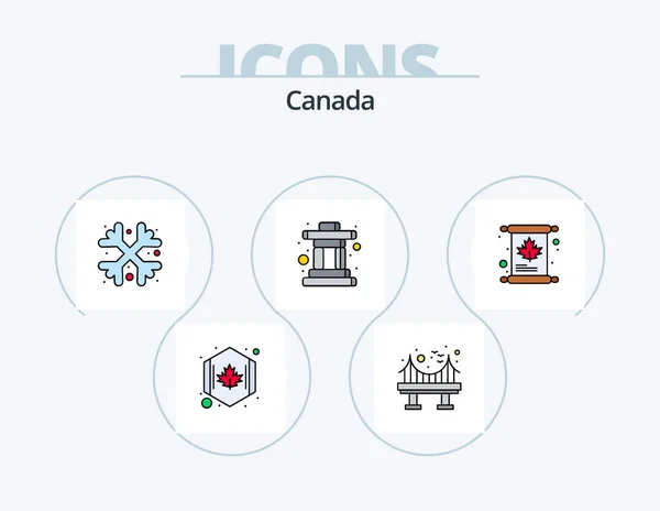 Canada Line Filled Icon Pack Icon Design Invitation Calendar Winter — Vector de stock