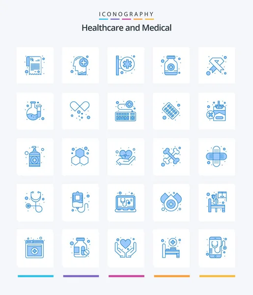 Creative Medical Blue Icon Pack Hiv Aids Hospital Signboard Medicine — Image vectorielle