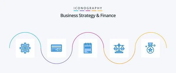 Business Strategy Finance Blue Icon Pack Including Scale Justice Back — Stok Vektör
